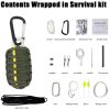 Paracord Survival Kit Green with Yellow Stripe